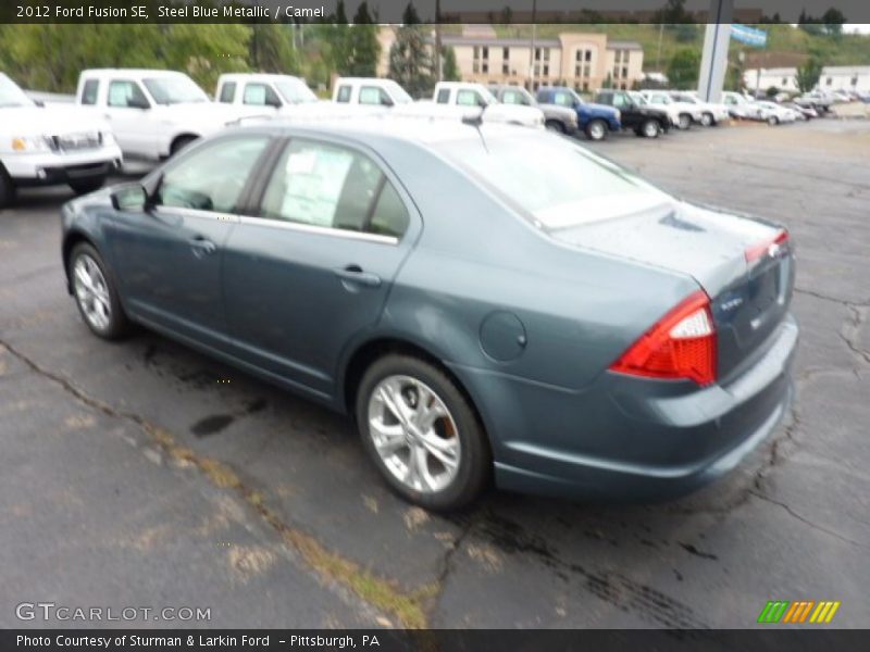 Steel Blue Metallic / Camel 2012 Ford Fusion SE