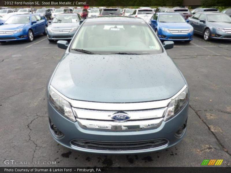 Steel Blue Metallic / Camel 2012 Ford Fusion SE
