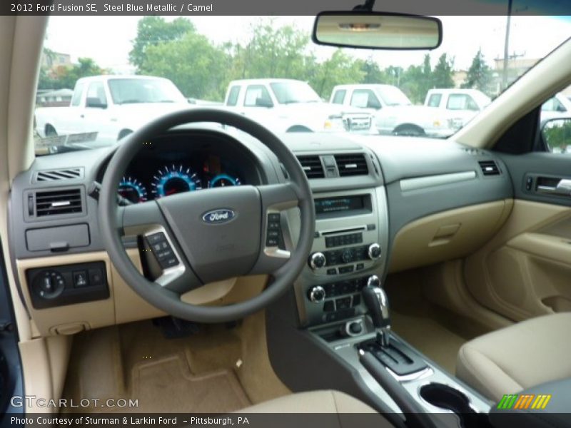 Steel Blue Metallic / Camel 2012 Ford Fusion SE