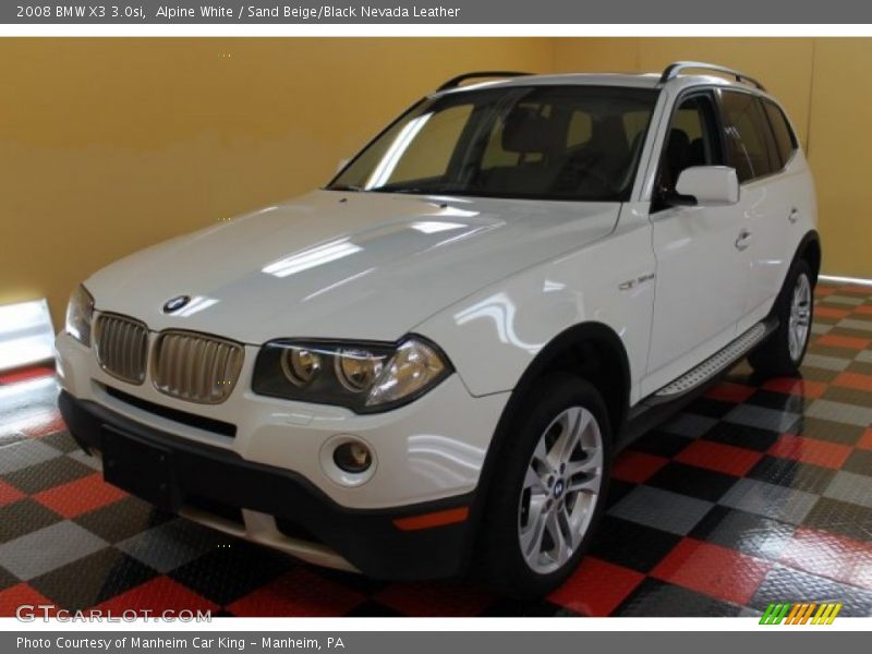 Alpine White / Sand Beige/Black Nevada Leather 2008 BMW X3 3.0si