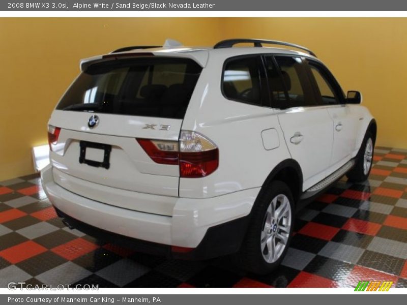 Alpine White / Sand Beige/Black Nevada Leather 2008 BMW X3 3.0si
