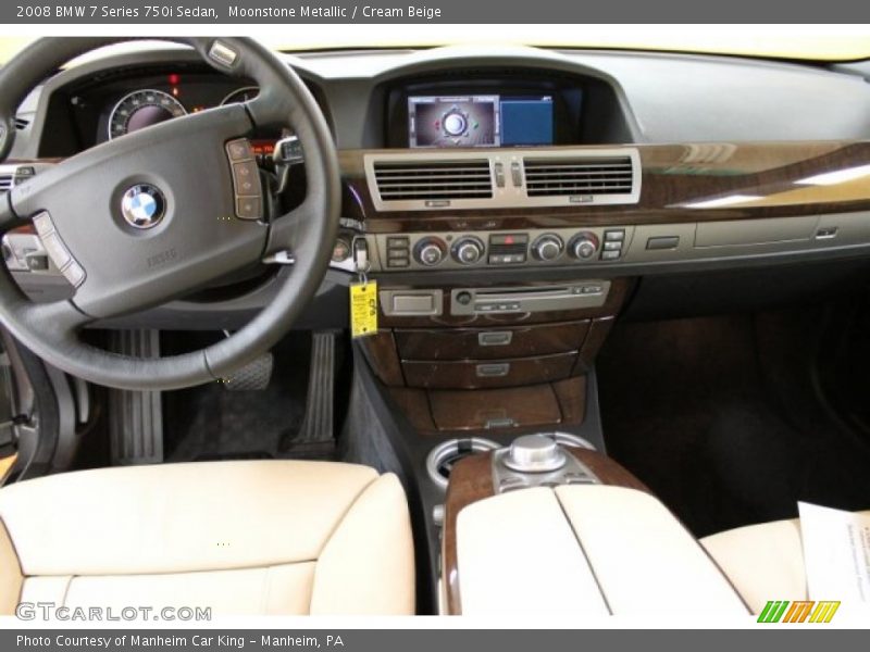 Moonstone Metallic / Cream Beige 2008 BMW 7 Series 750i Sedan