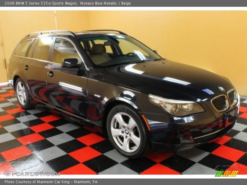 Monaco Blue Metallic / Beige 2008 BMW 5 Series 535xi Sports Wagon