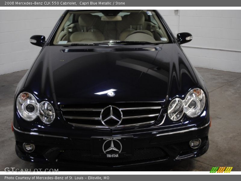 Capri Blue Metallic / Stone 2008 Mercedes-Benz CLK 550 Cabriolet