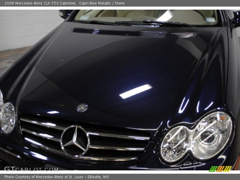Capri Blue Metallic / Stone 2008 Mercedes-Benz CLK 550 Cabriolet