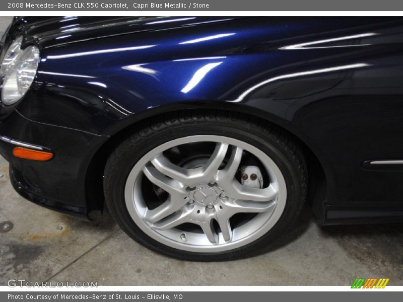 Capri Blue Metallic / Stone 2008 Mercedes-Benz CLK 550 Cabriolet