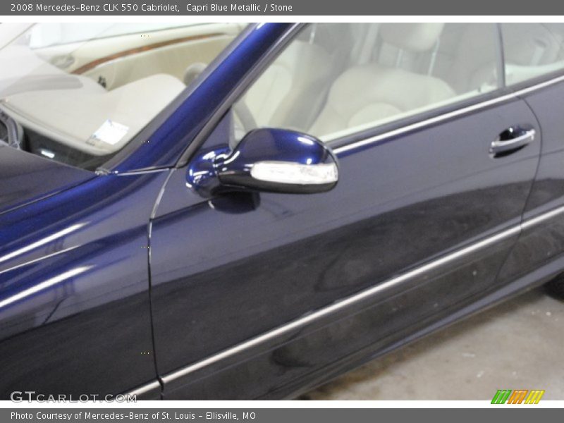 Capri Blue Metallic / Stone 2008 Mercedes-Benz CLK 550 Cabriolet