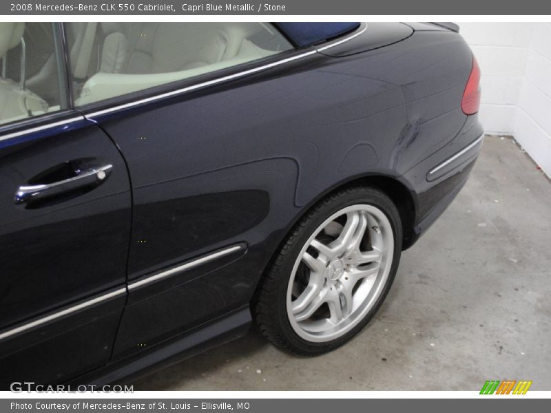 Capri Blue Metallic / Stone 2008 Mercedes-Benz CLK 550 Cabriolet