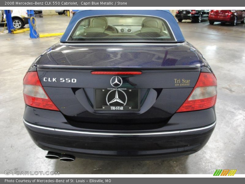 Capri Blue Metallic / Stone 2008 Mercedes-Benz CLK 550 Cabriolet