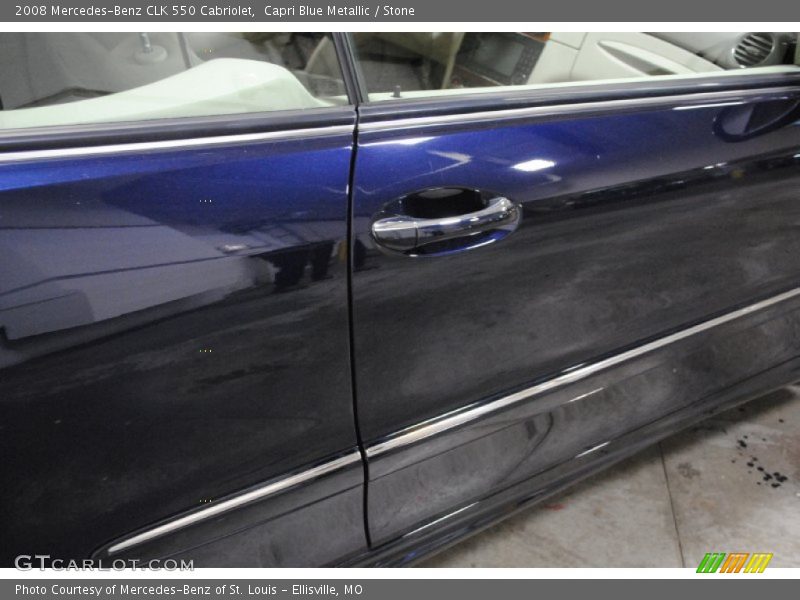 Capri Blue Metallic / Stone 2008 Mercedes-Benz CLK 550 Cabriolet