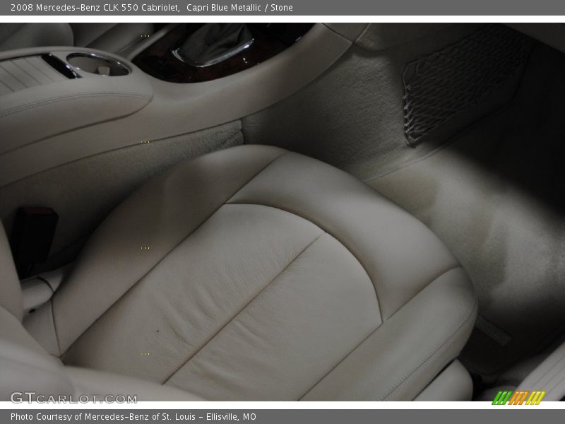 Capri Blue Metallic / Stone 2008 Mercedes-Benz CLK 550 Cabriolet