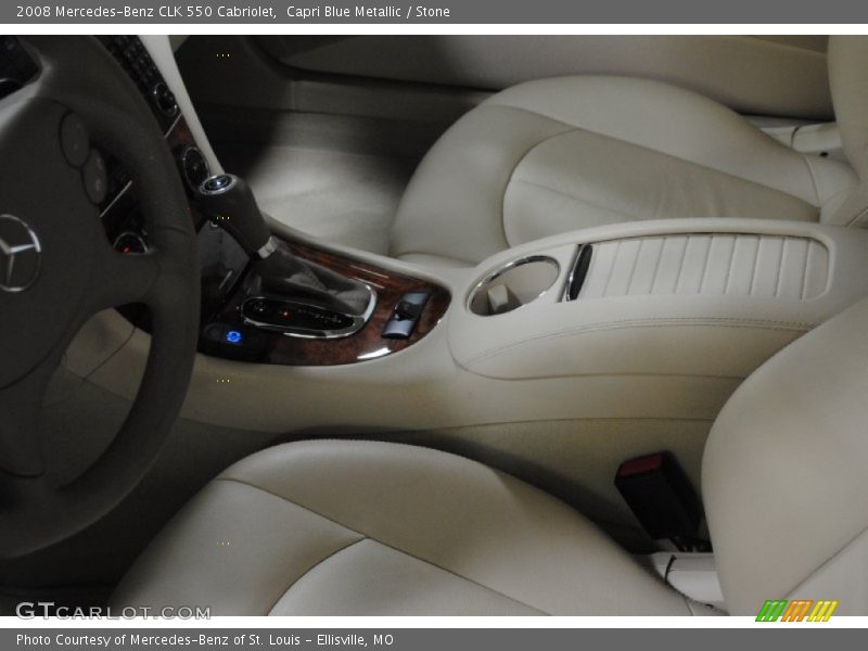 Capri Blue Metallic / Stone 2008 Mercedes-Benz CLK 550 Cabriolet