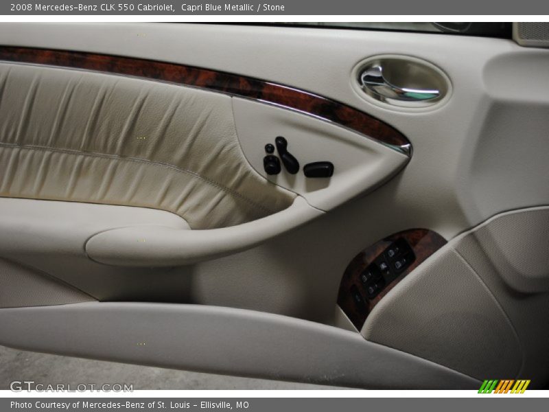 Capri Blue Metallic / Stone 2008 Mercedes-Benz CLK 550 Cabriolet
