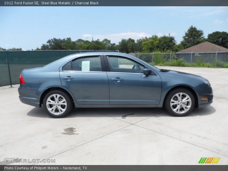 Steel Blue Metallic / Charcoal Black 2012 Ford Fusion SE