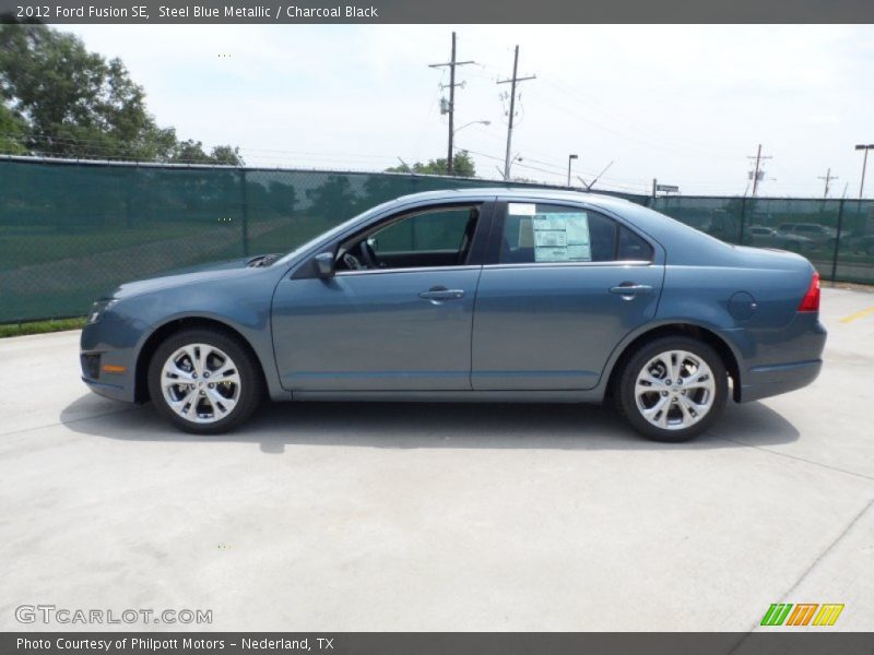 Steel Blue Metallic / Charcoal Black 2012 Ford Fusion SE