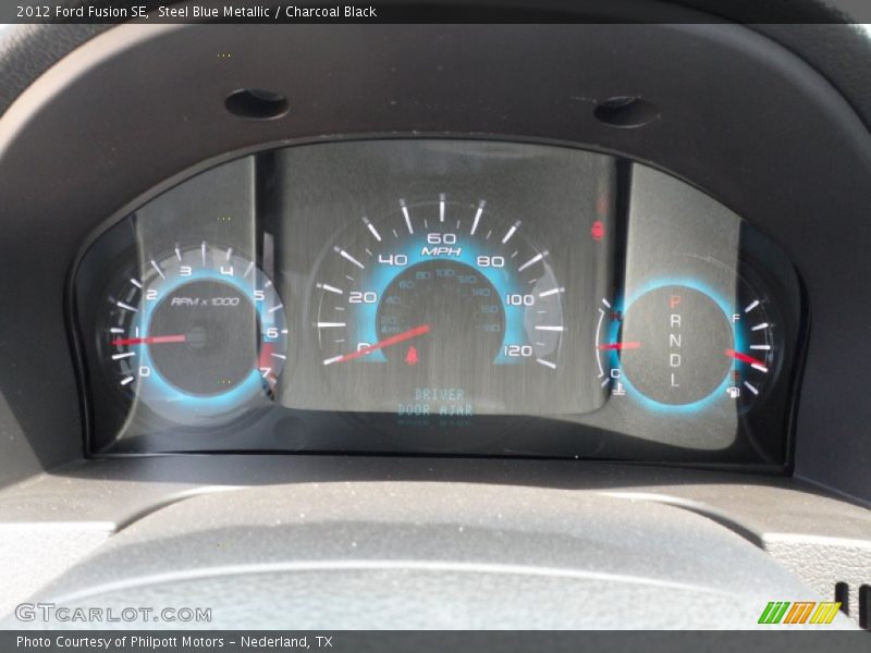 Steel Blue Metallic / Charcoal Black 2012 Ford Fusion SE
