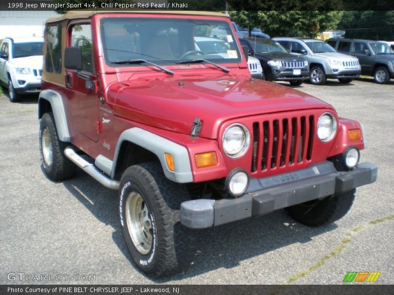 Chili Pepper Red Pearl / Khaki 1998 Jeep Wrangler Sport 4x4