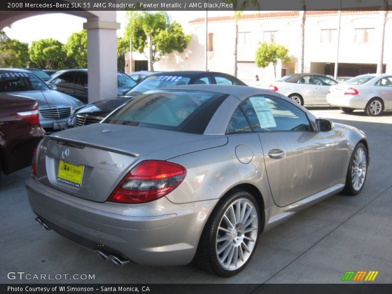 Pewter Metallic / AMG Black/Red 2008 Mercedes-Benz SLK 55 AMG Roadster
