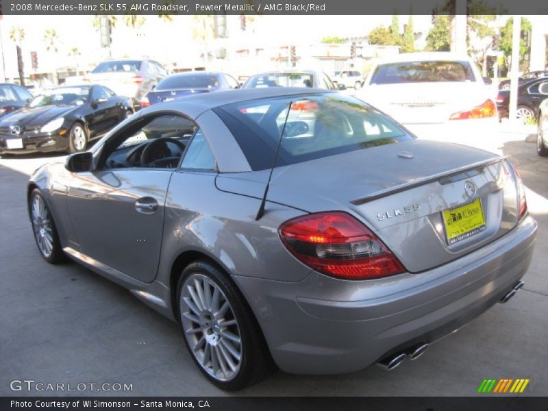 Pewter Metallic / AMG Black/Red 2008 Mercedes-Benz SLK 55 AMG Roadster