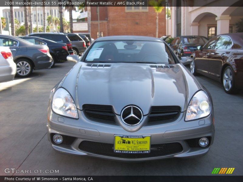 Pewter Metallic / AMG Black/Red 2008 Mercedes-Benz SLK 55 AMG Roadster