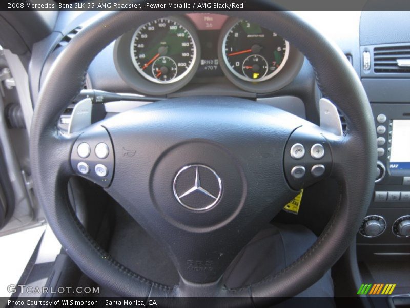 Pewter Metallic / AMG Black/Red 2008 Mercedes-Benz SLK 55 AMG Roadster