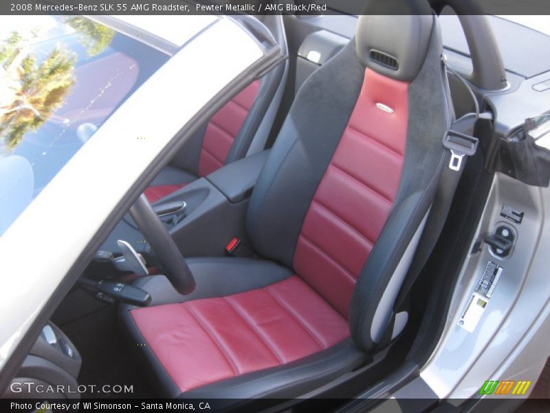 Pewter Metallic / AMG Black/Red 2008 Mercedes-Benz SLK 55 AMG Roadster