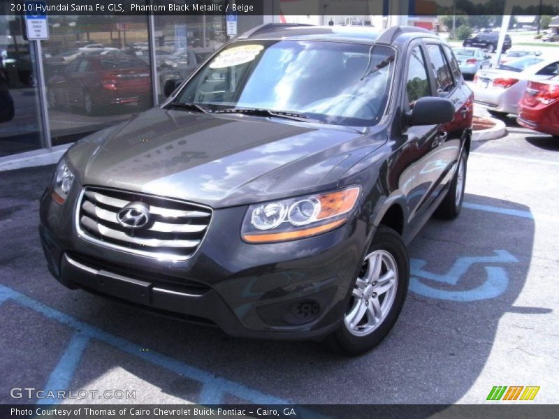Phantom Black Metallic / Beige 2010 Hyundai Santa Fe GLS