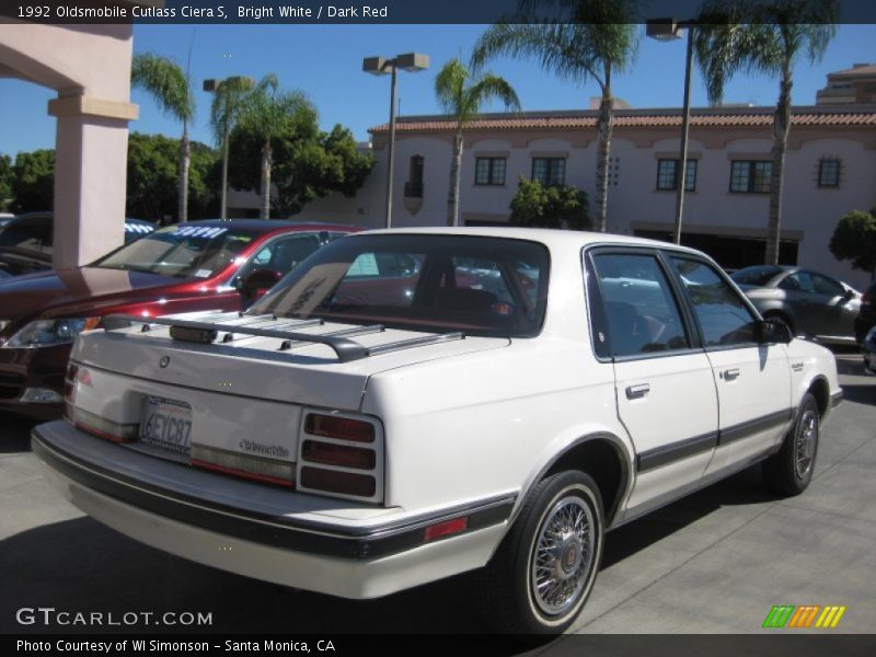 Bright White / Dark Red 1992 Oldsmobile Cutlass Ciera S