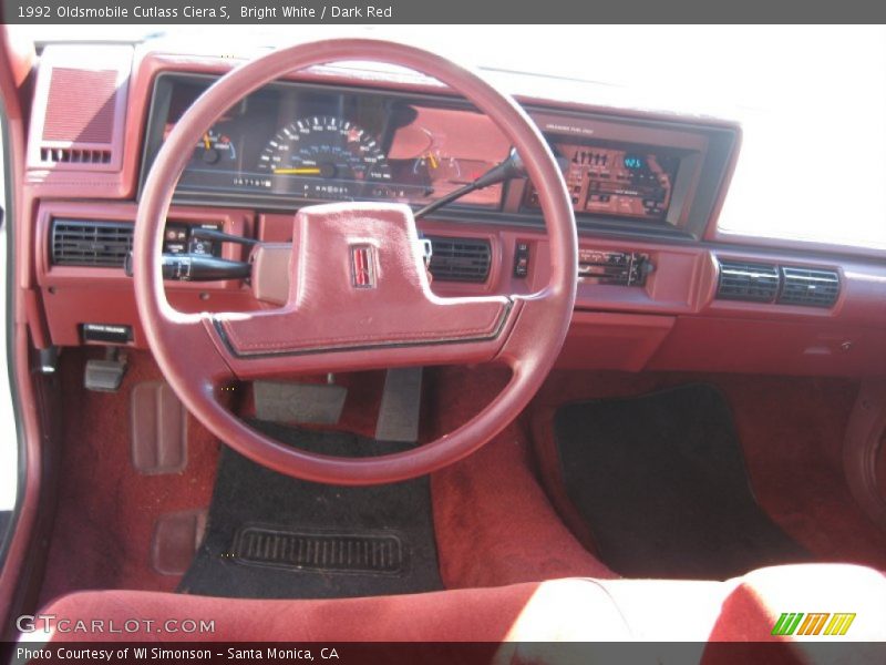 Bright White / Dark Red 1992 Oldsmobile Cutlass Ciera S