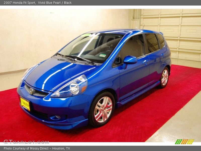 Vivid Blue Pearl / Black 2007 Honda Fit Sport