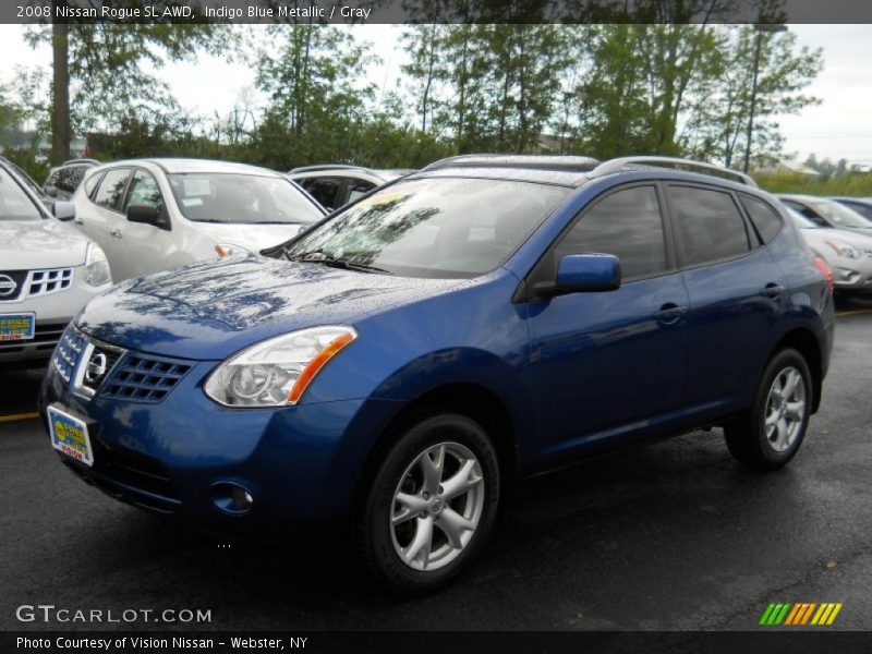 Indigo Blue Metallic / Gray 2008 Nissan Rogue SL AWD