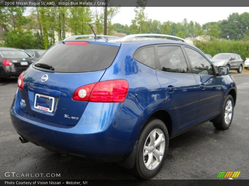 Indigo Blue Metallic / Gray 2008 Nissan Rogue SL AWD