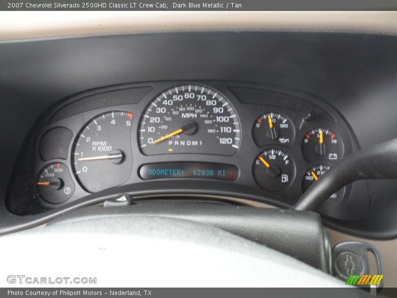 Dark Blue Metallic / Tan 2007 Chevrolet Silverado 2500HD Classic LT Crew Cab