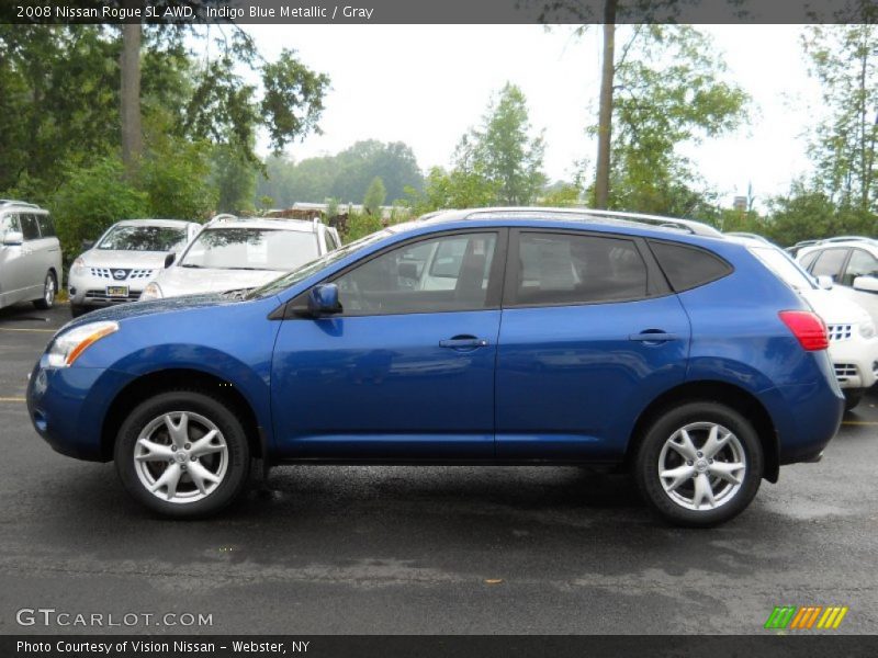 Indigo Blue Metallic / Gray 2008 Nissan Rogue SL AWD