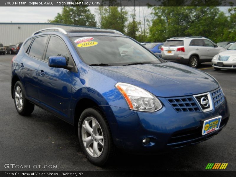 Indigo Blue Metallic / Gray 2008 Nissan Rogue SL AWD