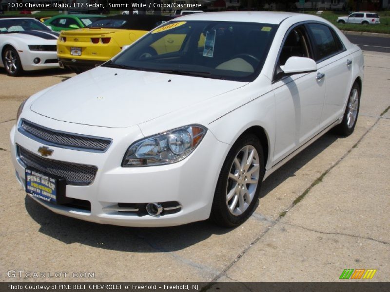 Summit White / Cocoa/Cashmere 2010 Chevrolet Malibu LTZ Sedan