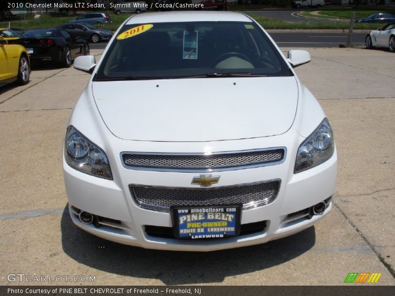 Summit White / Cocoa/Cashmere 2010 Chevrolet Malibu LTZ Sedan