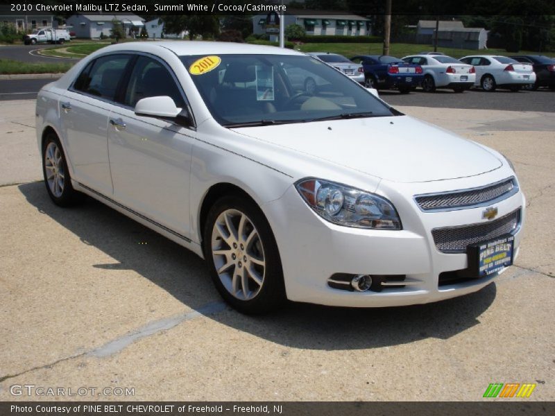 Summit White / Cocoa/Cashmere 2010 Chevrolet Malibu LTZ Sedan