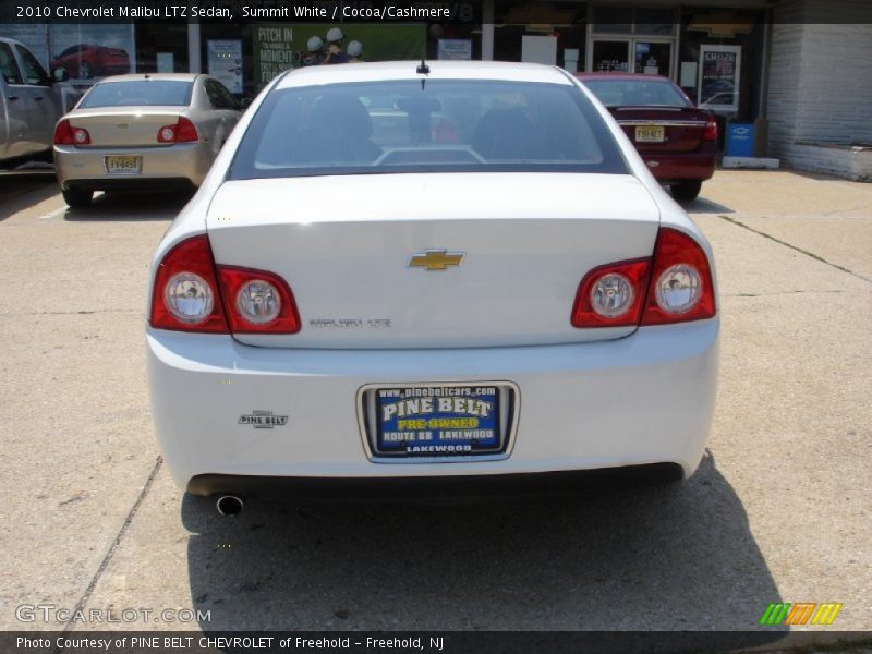 Summit White / Cocoa/Cashmere 2010 Chevrolet Malibu LTZ Sedan