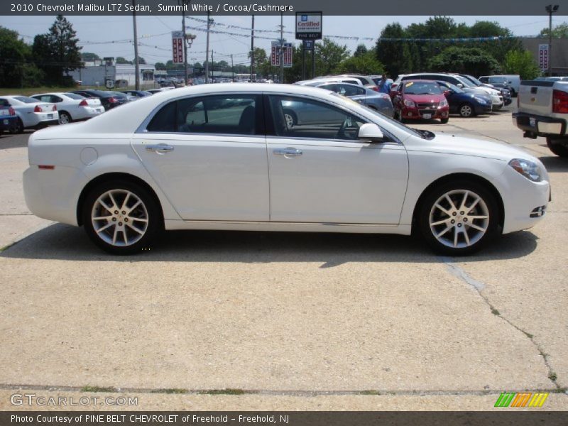 Summit White / Cocoa/Cashmere 2010 Chevrolet Malibu LTZ Sedan