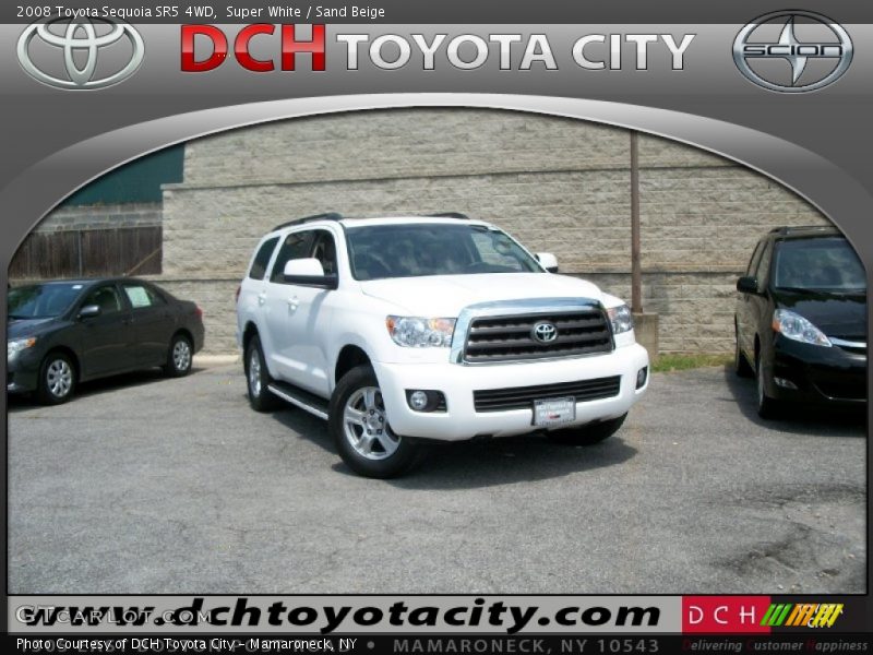 Super White / Sand Beige 2008 Toyota Sequoia SR5 4WD
