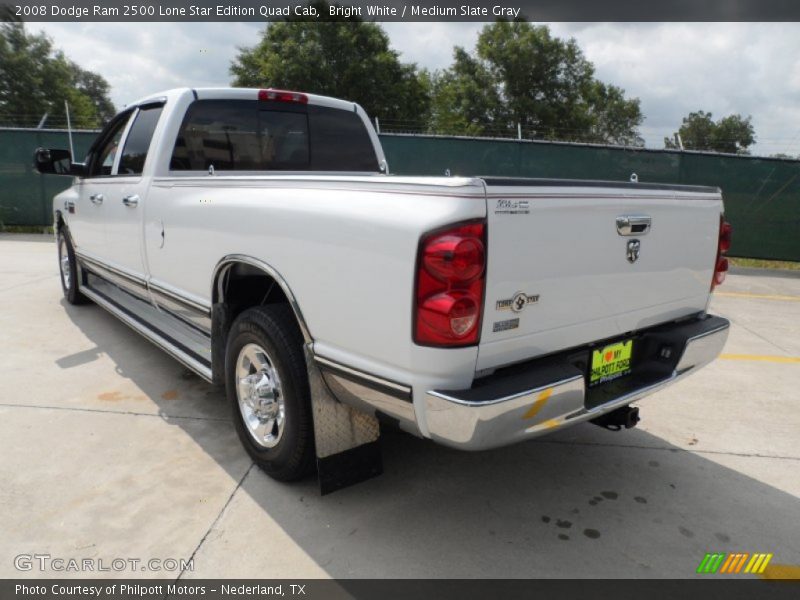 Bright White / Medium Slate Gray 2008 Dodge Ram 2500 Lone Star Edition Quad Cab