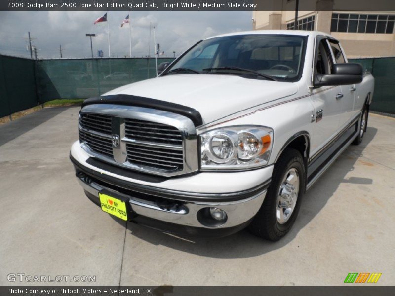 Bright White / Medium Slate Gray 2008 Dodge Ram 2500 Lone Star Edition Quad Cab