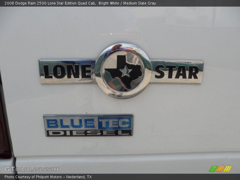 Bright White / Medium Slate Gray 2008 Dodge Ram 2500 Lone Star Edition Quad Cab