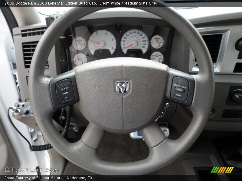 Bright White / Medium Slate Gray 2008 Dodge Ram 2500 Lone Star Edition Quad Cab