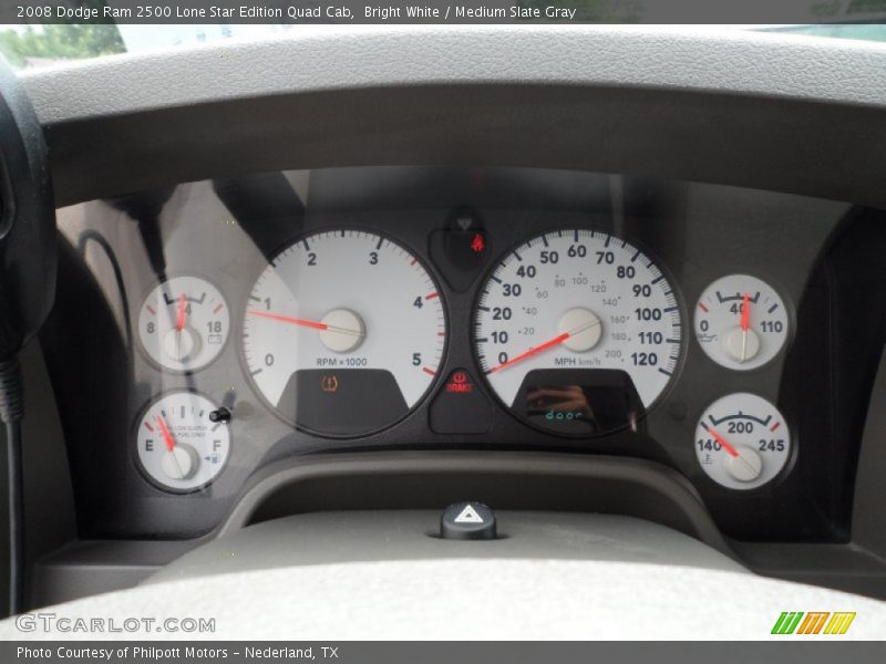 Bright White / Medium Slate Gray 2008 Dodge Ram 2500 Lone Star Edition Quad Cab