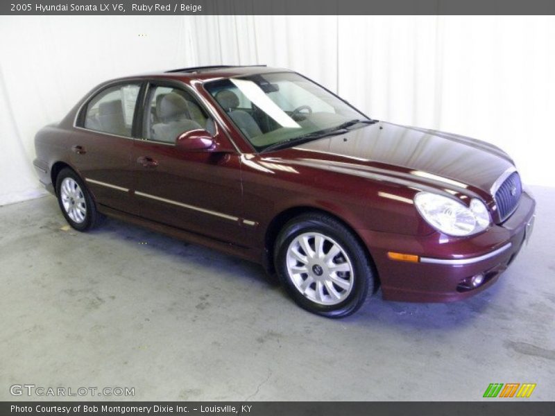 Ruby Red / Beige 2005 Hyundai Sonata LX V6