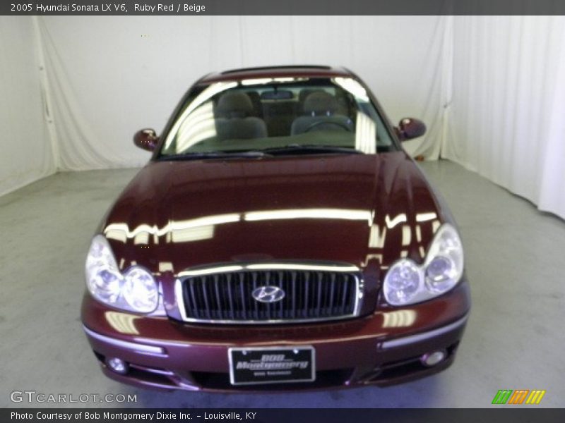 Ruby Red / Beige 2005 Hyundai Sonata LX V6