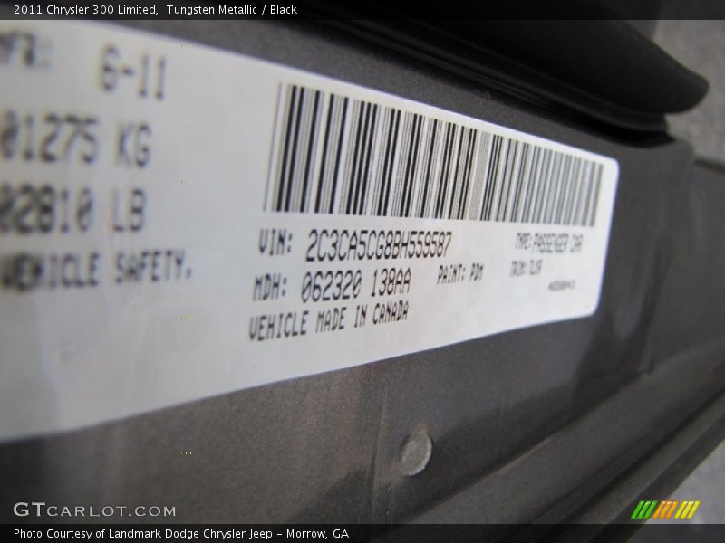 Tungsten Metallic / Black 2011 Chrysler 300 Limited