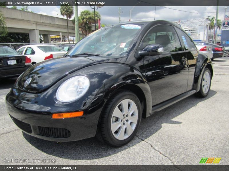 Black / Cream Beige 2008 Volkswagen New Beetle S Coupe